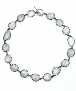 Gigi Kaufman Jewelry Gifts By Recipient Large Moonstones Set In Oxidized Silver Necklace