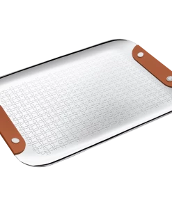 CHRISTOFLE ICONIK LETTER TRAY WITH FAWN LEATHER