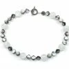 Gigi Kaufman Jewelry Grey Mother Of Pearl & Cracked Crystal Necklace