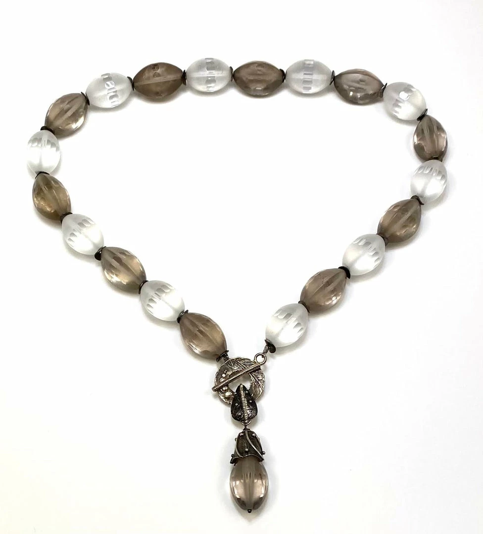 Gigi Kaufman Jewelry Olive Shaped Smokey & Crystal Quartz Necklace Gifts By Recipient Gigi Kaufman Jewelry Olive Shaped Smokey & Crystal Quartz Necklace Gifts By Recipient