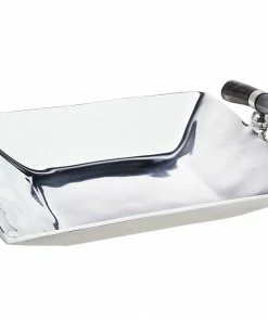 Godinger SQUARE TRAY WITH HORN HANDLES