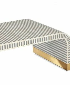 Interlude Side Tables COCKTAIL TABLE GREY STRIPE