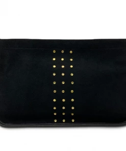 Kempton & Co Black Stud Snap Frame Clutch