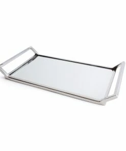 Go Home Ltd Rectangular Polished Nickel And Mirror Tray Gifts By Occasion