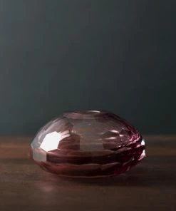 Beatriz Ball Vase Glass Faceted Short Bud (Amethyst)