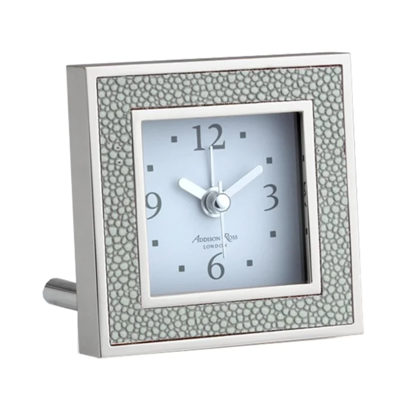 Addison Ross Gifts By Occasion Alarm Clock Grey Shagreen (Square) Addison Ross Gifts By Occasion Alarm Clock Grey Shagreen (Square)