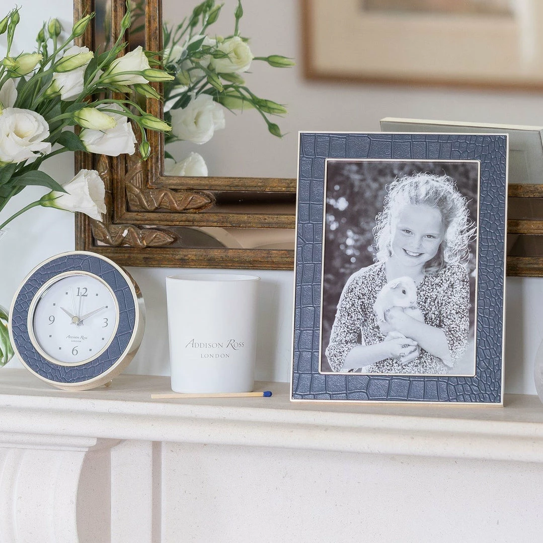 Addison Ross Frame Blue Faux Crocodile & Silver - Available In 2 Sizes Addison Ross Frame Blue Faux Crocodile & Silver - Available In 2 Sizes