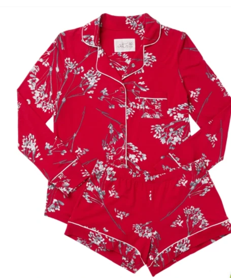 The Cat's Pajamas Gifts By Recipient Willow Cerise Pima Knit Long-Sleeved Short Set (Available In 4 Sizes) The Cat's Pajamas Gifts By Recipient Willow Cerise Pima Knit Long-Sleeved Short Set (Available In 4 Sizes)