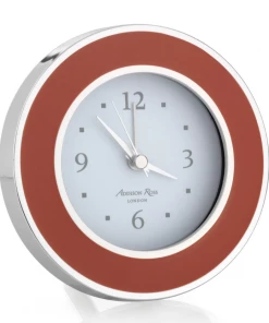 Addison Ross Alarm Clock Orange & Silver (Round)