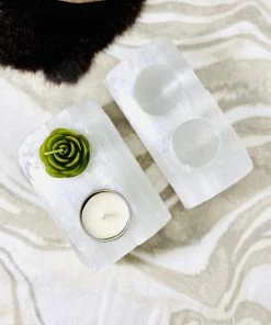 Rock Paradise Selenite Log Candle Holder Gifts By Occasion