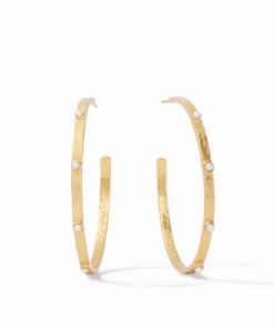 Julie Vos Crescent Stone Hoop (Available In 4 Variants) 4 Julie Vos Crescent Stone Hoop (Available In 4 Variants)