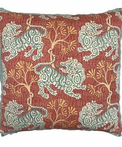 Signature Pillows Decorative Anthem Lion Dance Rouge Pillow