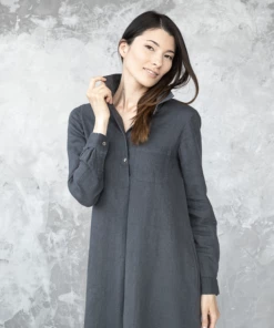 Linen Me Gifts By Recipient Dress Linen Charcoal Camilla