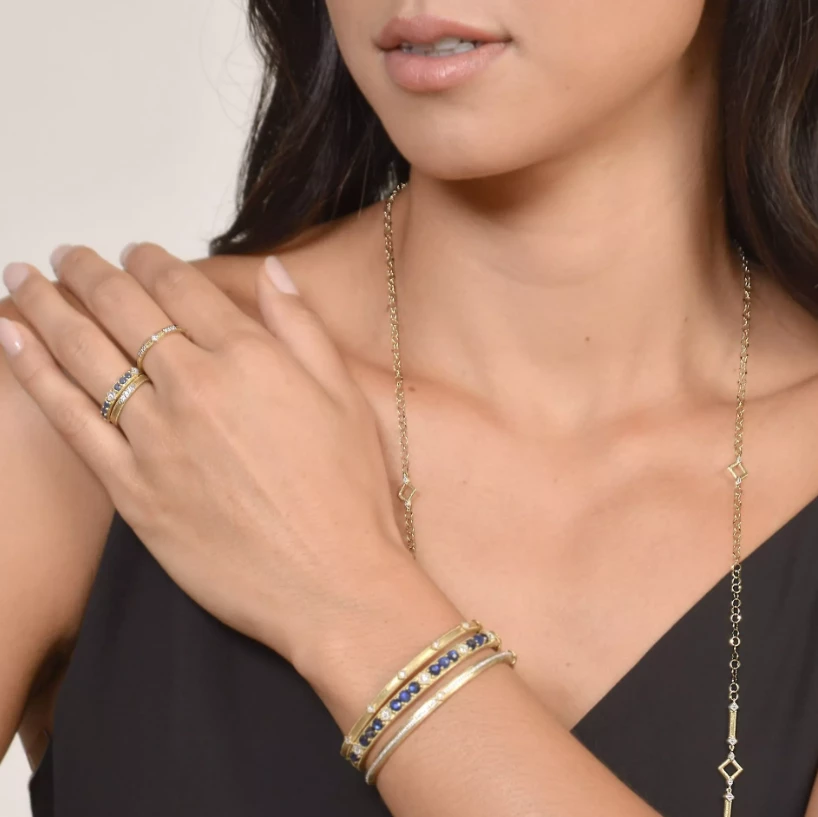 Jude Frances Lisse Triple Diamond Pave Band With Simple Diamond Accents Gifts By Occasion Jude Frances Lisse Triple Diamond Pave Band With Simple Diamond Accents Gifts By Occasion