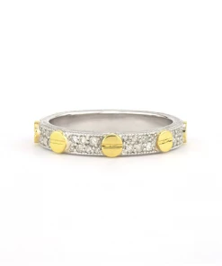 Jude Frances Mixed Metal Diamond Pave Nail Head Band Gifts By Occasion