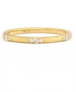 Jude Frances Petite Stacker Ring With White Diamond Clusters