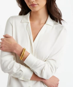 Julie Vos Avalon Hinge Bangle Bahamian Blue Gifts By Recipient