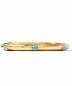 Julie Vos Avalon Hinge Bangle Bahamian Blue Gifts By Recipient
