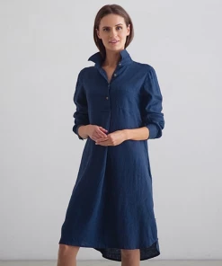 Linen Me Dress Linen Indigo Camilla