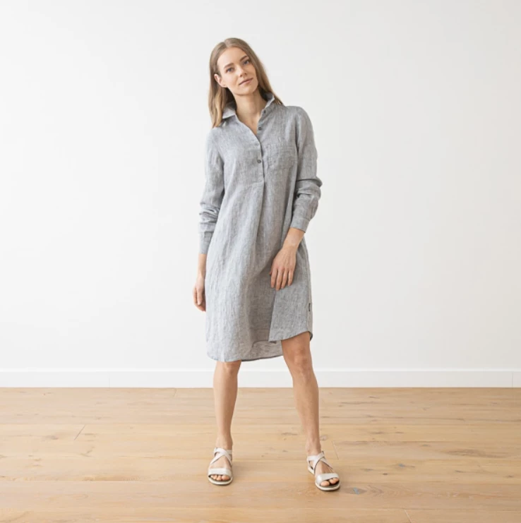 Linen Me Gifts By Recipient Dress Linen Graphite Melange Camilla Linen Me Gifts By Recipient Dress Linen Graphite Melange Camilla