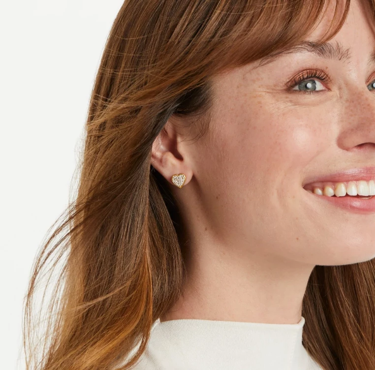 Julie Vos Heart Pavé Stud Julie Vos Heart Pavé Stud