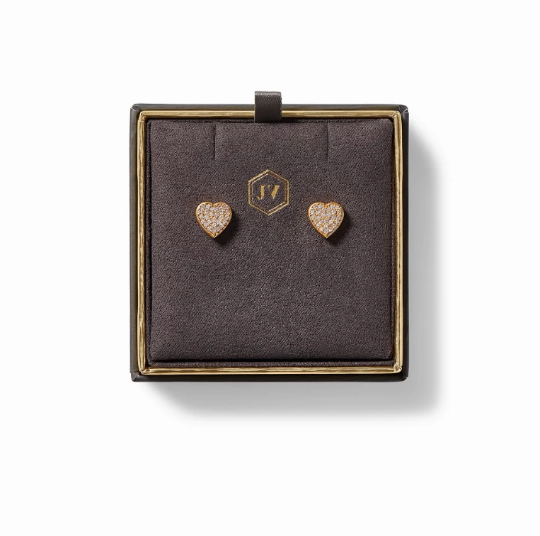 Julie Vos Heart Pavé Stud Julie Vos Heart Pavé Stud