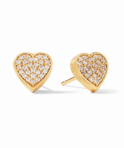 Julie Vos Heart Pavé Stud