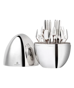 CHRISTOFLE MOOD 24-PIECE SILVER_PLATED FLATWARE SET WITH CHEST