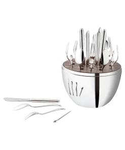 CHRISTOFLE MOOD 24-PIECE SILVER_PLATED FLATWARE SET WITH CHEST