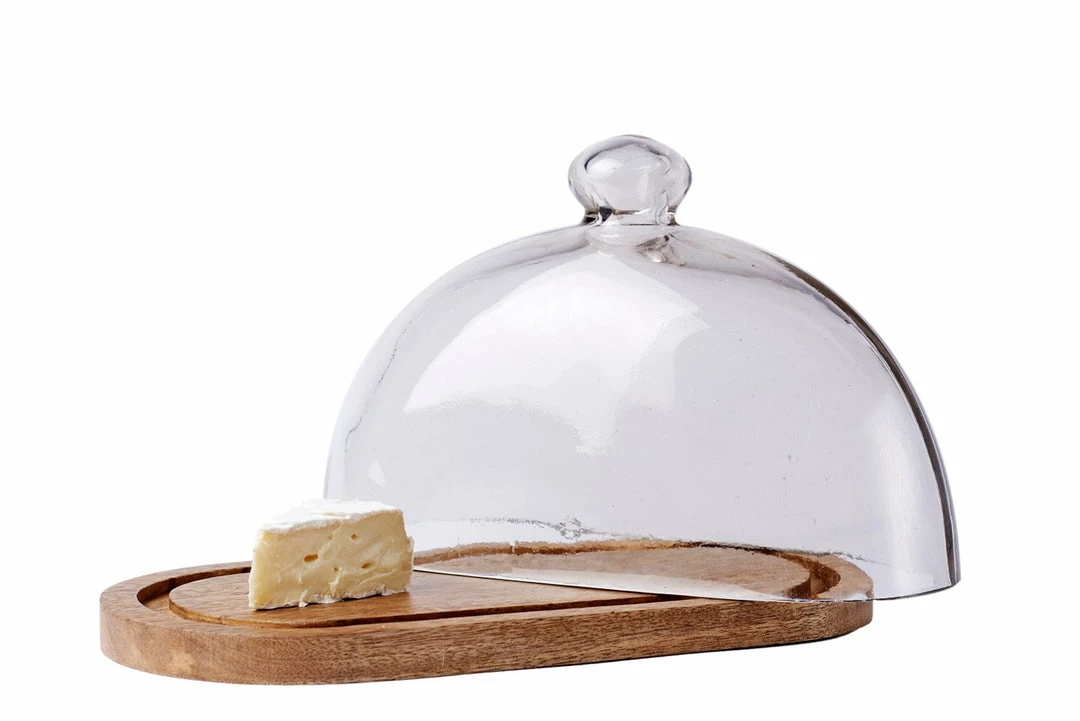 BIDKhome Gifts By Occasion FOOD DOME MANGO WOOD & GLASS OVAL BIDKhome Gifts By Occasion FOOD DOME MANGO WOOD & GLASS OVAL