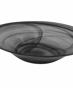 BIDKhome Gifts By Occasion DECORATIVE BOWL SWIRL MATTE FINISH - ALABASTER BLACK