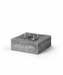 BIDKhome PILLAR CANDLE SQUARE 4-WICK - ANTHRACITE