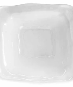 Q Home Large White Square Ruffled Edge Melamine Serving Bowl 2 Q Home Large White Square Ruffled Edge Melamine Serving Bowl