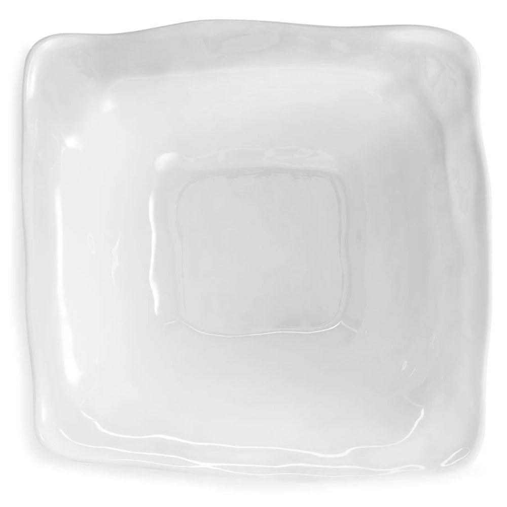 Q Home Large White Square Ruffled Edge Melamine Serving Bowl Q Home Large White Square Ruffled Edge Melamine Serving Bowl