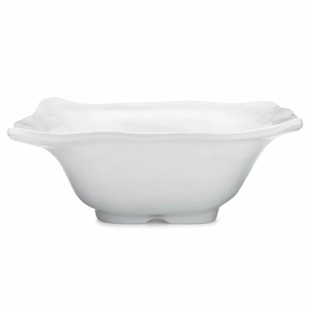 Q Home Large White Square Ruffled Edge Melamine Serving Bowl Q Home Large White Square Ruffled Edge Melamine Serving Bowl