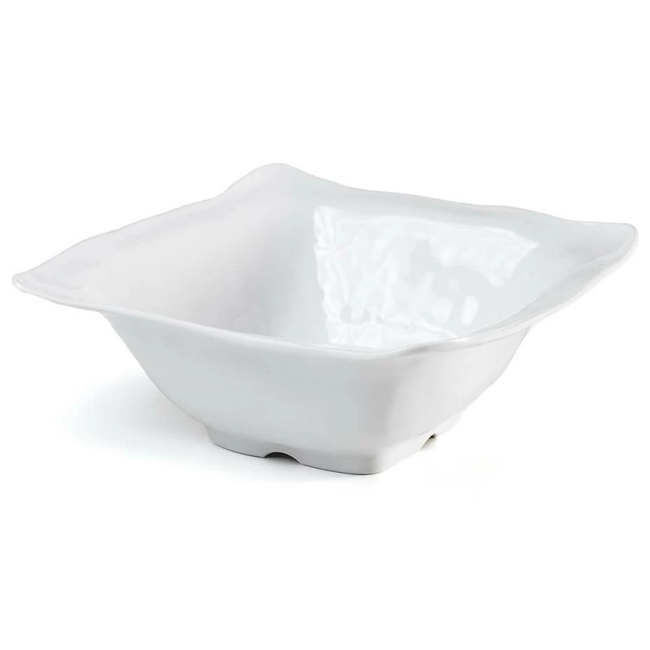 Q Home Large White Square Ruffled Edge Melamine Serving Bowl Q Home Large White Square Ruffled Edge Melamine Serving Bowl