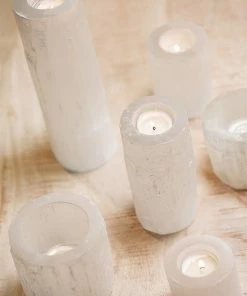 BIDKhome Gifts By Occasion VOTIVE HOLDER SELENITE - WHITE (Available In Two Sizes)