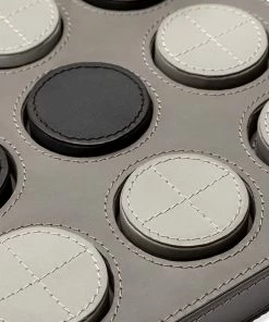 Interlude TIC TAC TOE SET GREY LEATHER