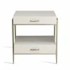 Interlude BEDSIDE CHEST FAUX LINEN