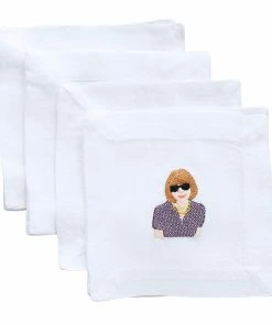 Lettermade Anna Wintour Linen Cocktail Napkins