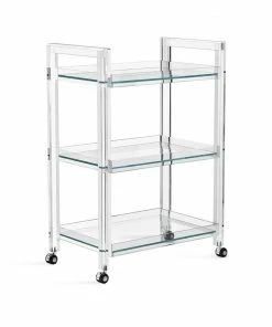 Interlude Side Tables BAR CART GLASS AND ACRYLIC