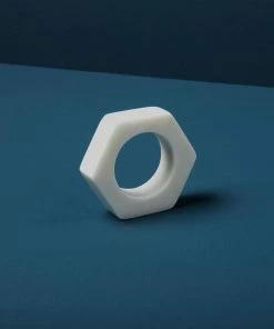 Be Home Napkin Ring White Marble Hexagon Gifts By Occasion