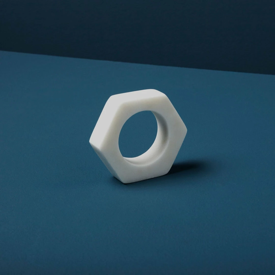 Be Home Napkin Ring White Marble Hexagon Gifts By Occasion Be Home Napkin Ring White Marble Hexagon Gifts By Occasion