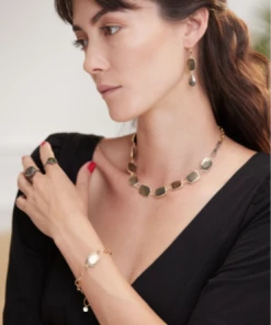 Mabel Chong Bezel Pyrite Drop Earrings Gifts By Recipient