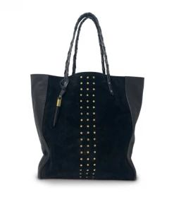 Kempton & Co Gifts By Occasion Black Suede Studded Cowdray Tote