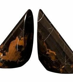 Marble Crafters Gifts By Occasion BOOKENDS MARBLE (BLACK AND GOLD)