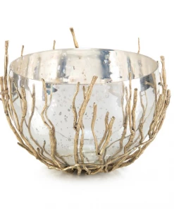 John Richard Gifts By Occasion BOWL GLASS ENCASED SILVER