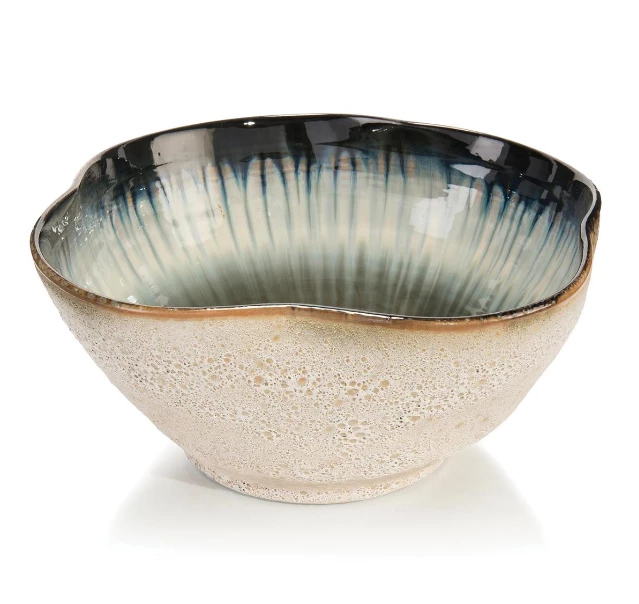John Richard BOWL WHITE & SMALT BLUE John Richard BOWL WHITE & SMALT BLUE
