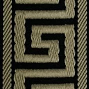 Gate House Furniture Gifts By Occasion Luggage Rack-Ivory Frame With Black/Beige Greek Key Straps