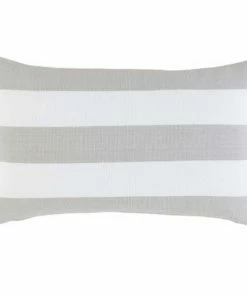 Annie Selke Company Host/Hostess STRIPE PEARL GREY/WHITE INDOOR/OUTDOOR DECORATIVE PILLOW